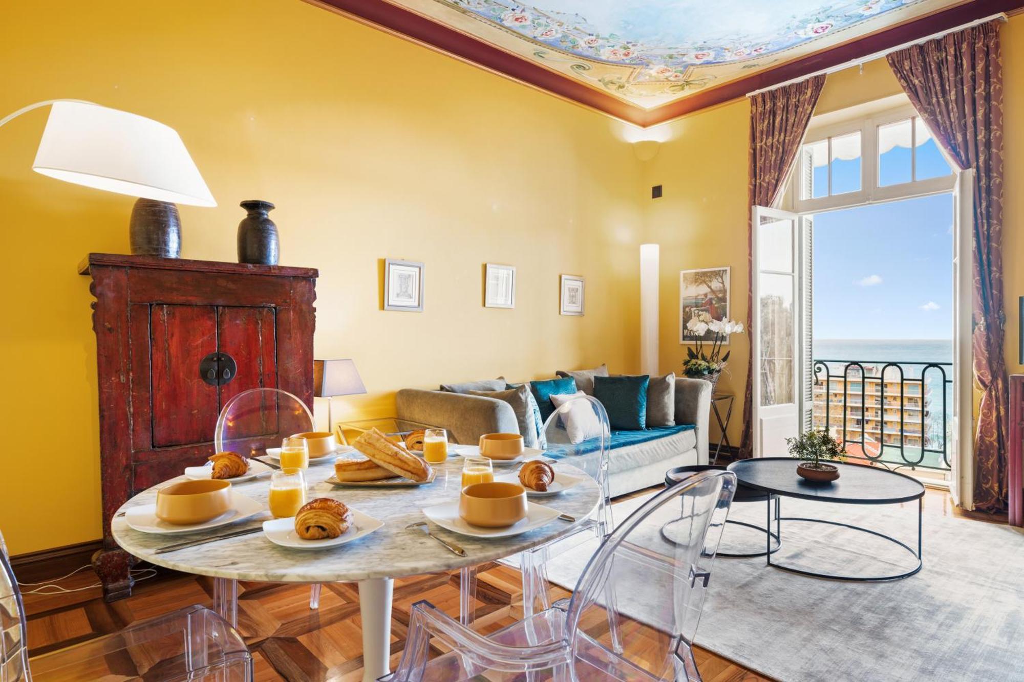 芒通Le Coq Tersling - Residential Parking - Ac - Sea View公寓 外观 照片
